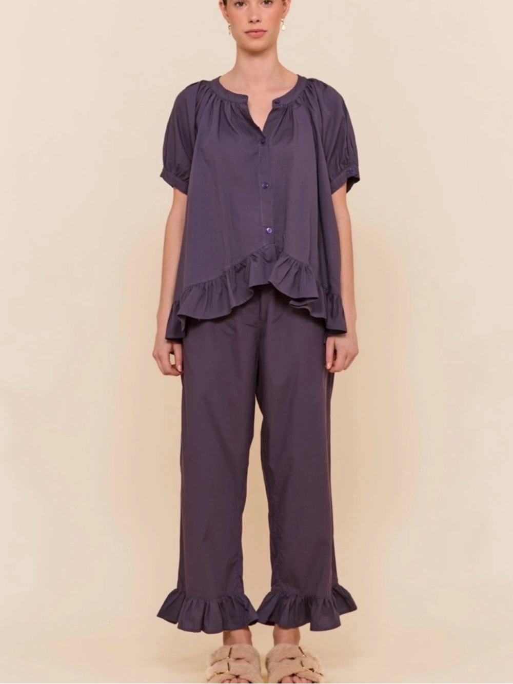 Piyama Women's Ruffle-Trim Pajama Set